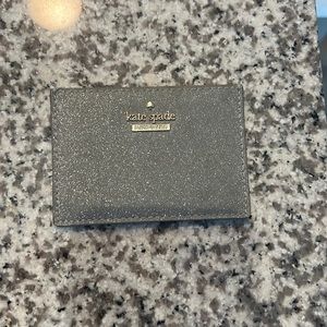 Kate spade silver card pouch sparkly